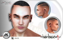 [i.mesh] - Hairbase#4 BLACK (hud) - [AK] applier
