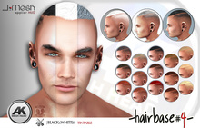 [i.mesh] - Hairbase#4 BLACK&WHITES (hud) - [AK] applier