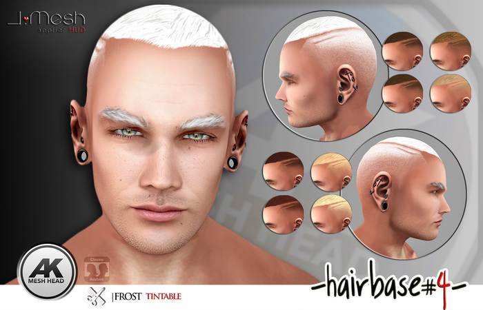 [i.mesh] - Hairbase#4 FROST/tint. (hud) - [AK] applier