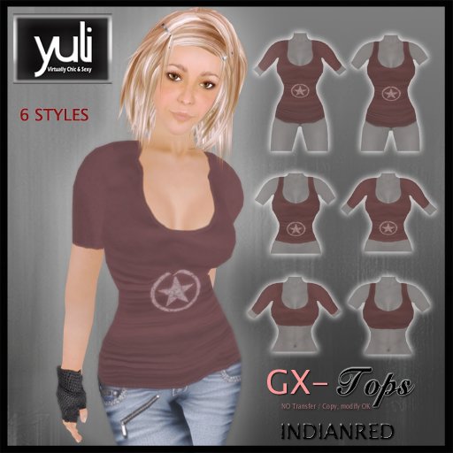 (Yuli) GX- INDIANRED Tops
