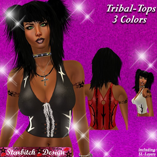 Tribal-Tops Black/White/Red (including Omega-Applier)