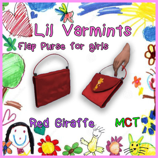 Lil Varmints Red-Giraffe Purse