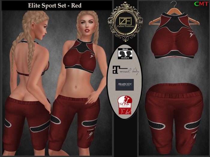 Zuloo-FITMESH Elite Sports Set - Red