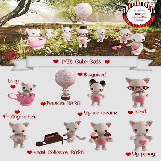 Second Life Marketplace - {YD} Cute Cats - My ice creams