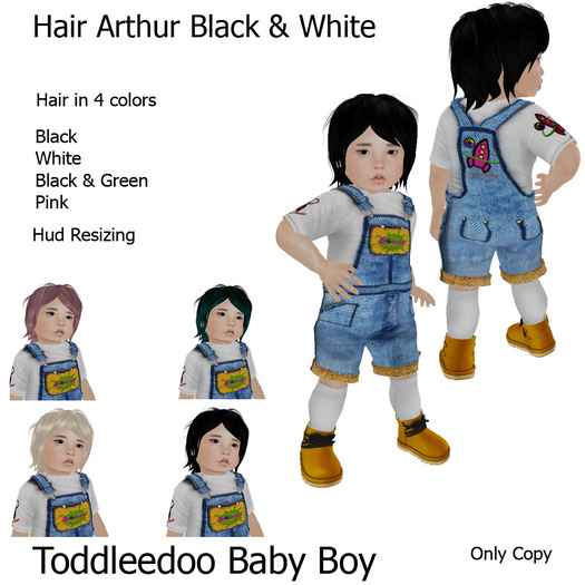 Toddleedoo Hair Arthur Black & White