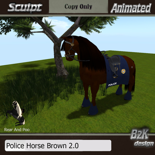 B2K Police Horse Brown / Cheval Police