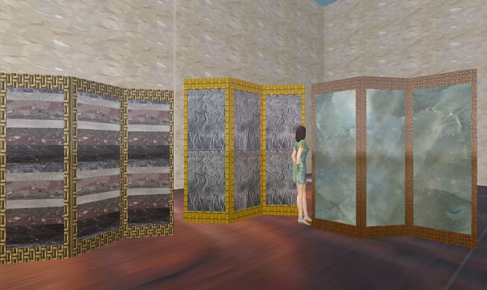 P Low 6-prim Room Screens package, Marble and Slate