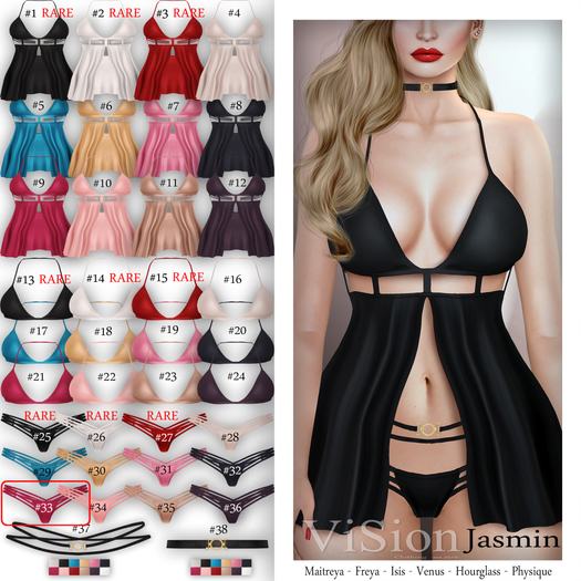 #33 {ViSion} / Jasmine Bikini - Magenta - Maitreya