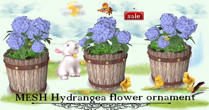 MESH Hydrangea flower ornament(C&M)v.34