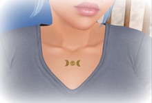 ! RainStorm Designs ! Chest piercings, Triple Moons - Gold
