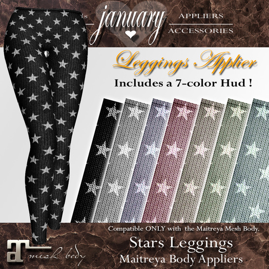 January ~ Leggings Stars Applier