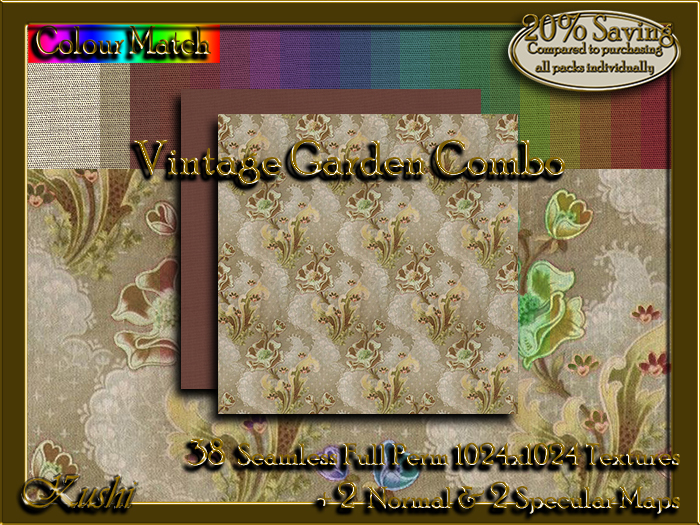 !Kushi! VintageGardenCOMBO Textures -WEAR TO UNPACK