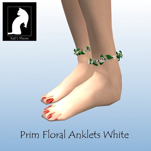 KM Floral Anklets in White