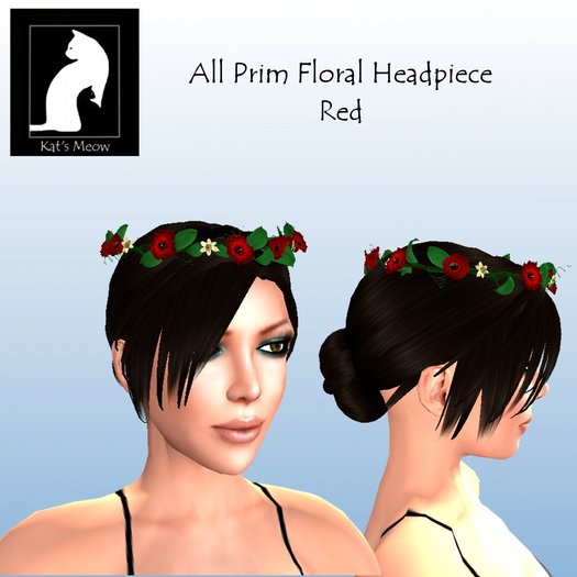 KM Prim Floral Headpiece Red