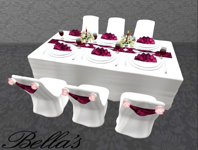 MESH  Wedding Table Complete Set Darkmagenta