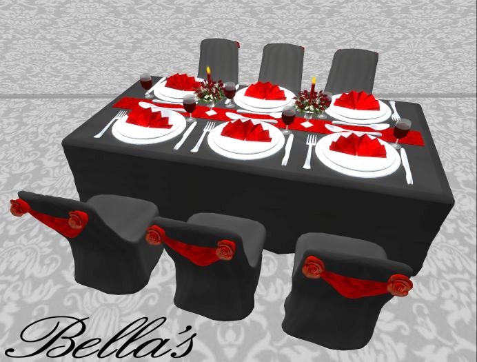 MESH  Wedding Table Gothic Complete Set Red