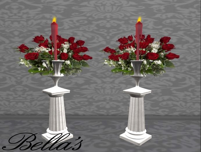 Wedding Flower Candle Red Roses