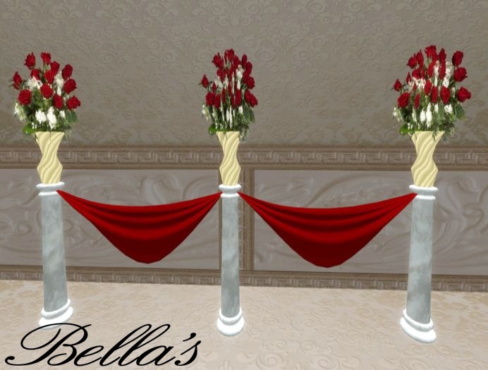 Wedding Flowers Column Red