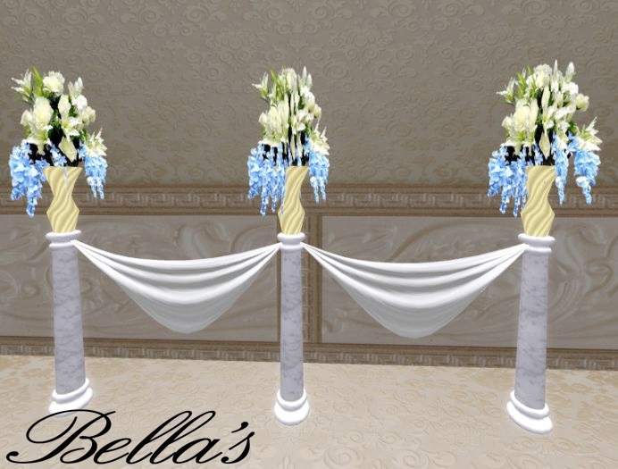 Wedding Flowers Column Blue White