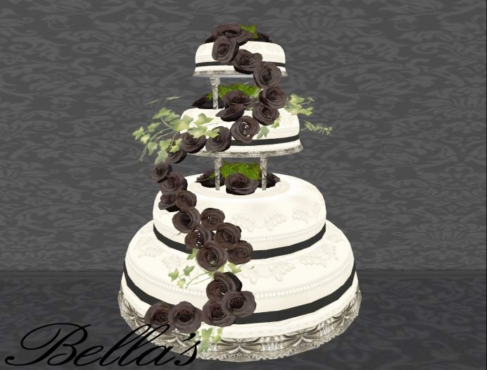 Wedding Cake Black Roses