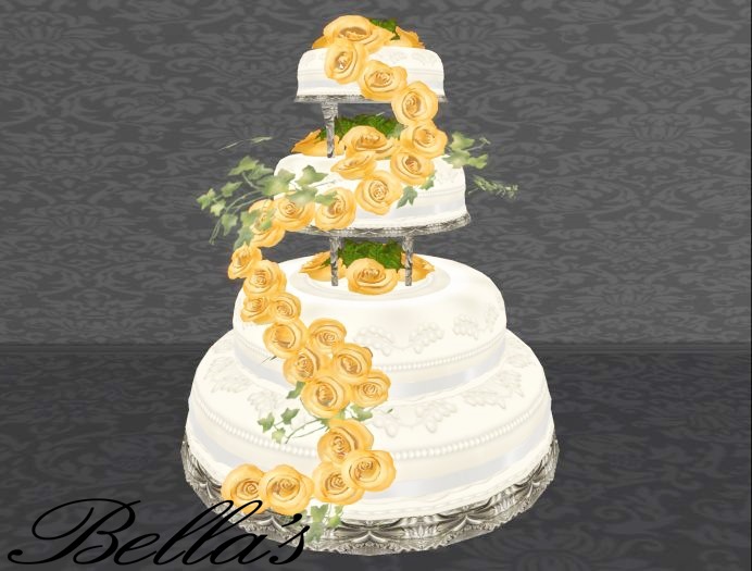 Wedding Cake Orange Roses Light