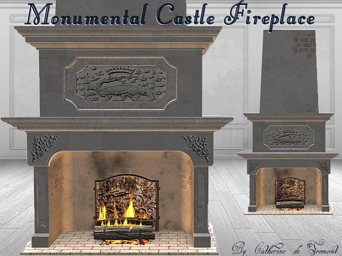 "CdT"  Monumental fireplace (Salamandre)