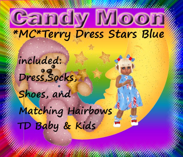 *MC*Terry Dress Stars Blue