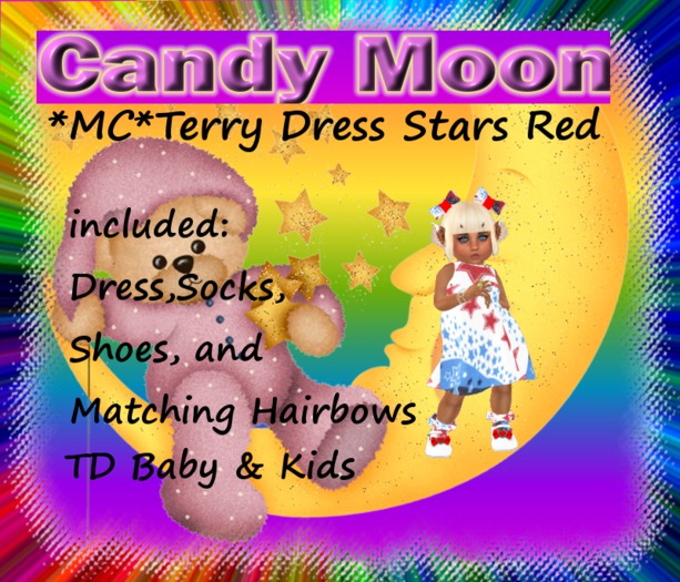 *MC*Terry Dress Stars Red
