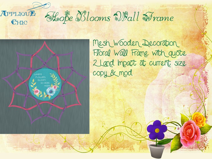 Hope Blooms Wall Frame 