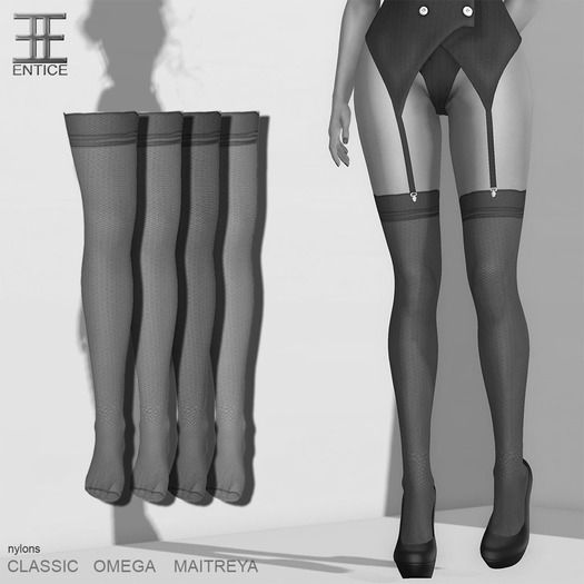 Entice - Mrs. Robinson Nylons - Pinstripe X - DEMO