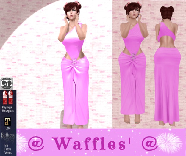 *WM* One shoulder Pink Gown