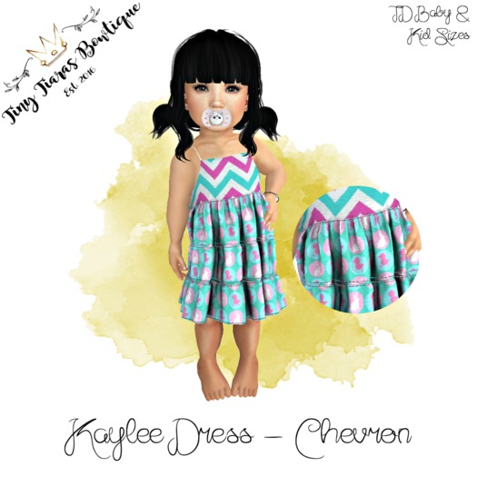 Tiny Tiaras Bowtique - Kaylee Dress / Chevron