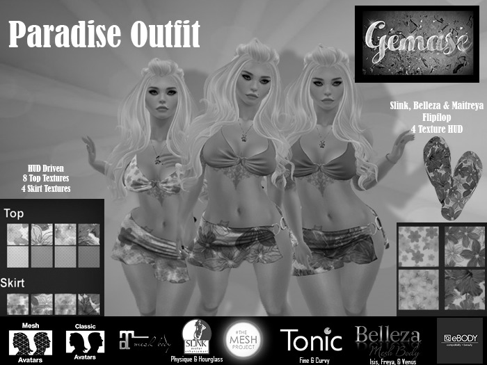 DEMO - Gemase Designs - Paradise Outfit - Wear Me