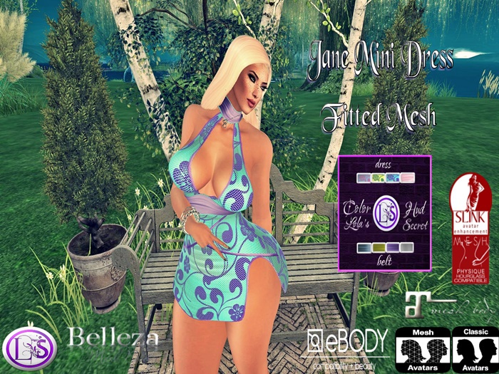 .~LS~JANE MINI DRESS -FITMESH {COLOR HUD}