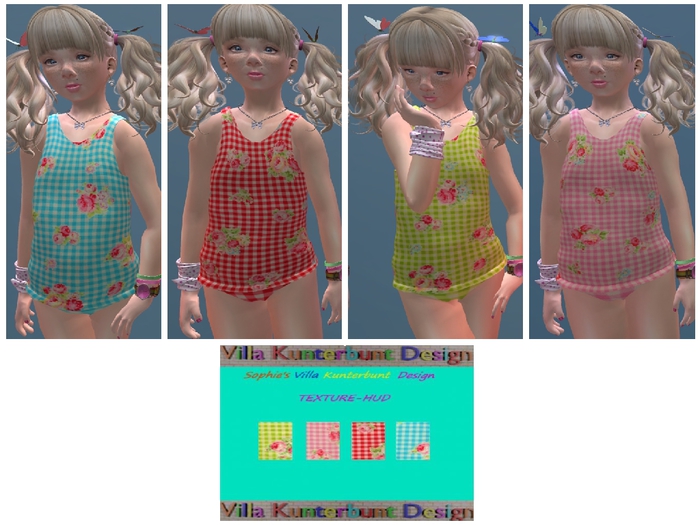 Sophie's SMB/AVI(L) 4 colors checkered Flower Swimsuit