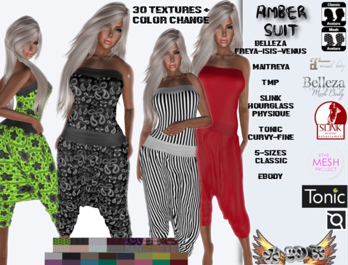 *CD* Amber Harem Style Strapless Romper "FITMESH"