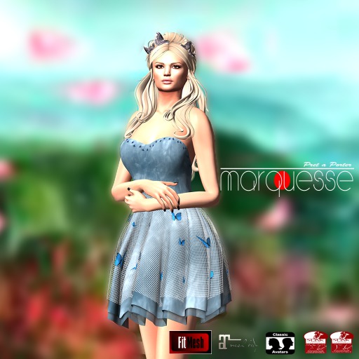 [Marquesse] Butterfly Dress Blue