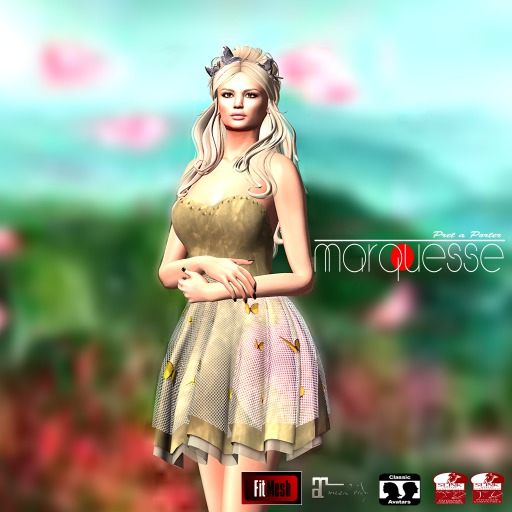 [Marquesse] Butterfly Dress Gold