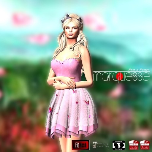 [Marquesse] Butterfly Dress Pink