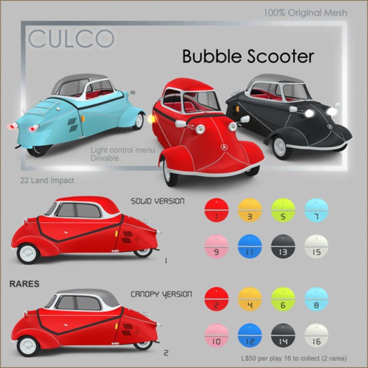02 -Culco- Bubble Scooter -Canopy -Red RARE
