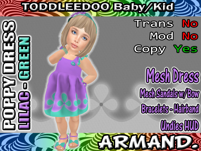 --ARMAND-- POPPY DRESS - LILAC-GREEN
