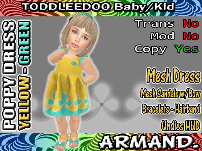 --ARMAND-- POPPY DRESS - YELLOW-GREEN