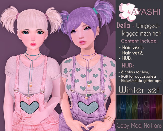Second Life Marketplace - [^.^Ayashi^.^] Deila hair-Winter set