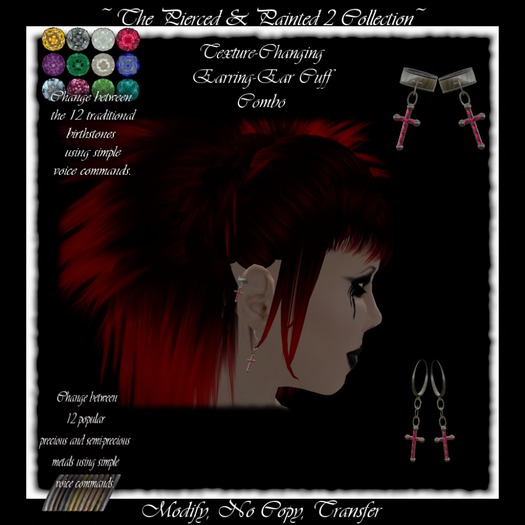 PAP2-Cross Piercing-Earring-Ear Cuff Combo