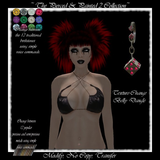 PAP2-Dice Piercing-Belly Dangle