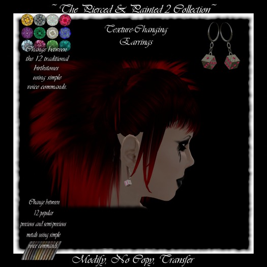 PAP2-Dice Piercing-Earrings