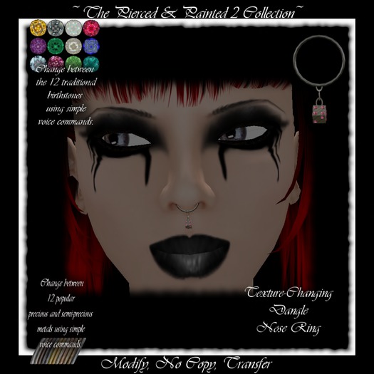 PAP2-Dice Piercing-Nose Ring Dangle