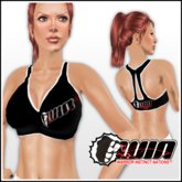 WIN Black Sports Bra White Trim