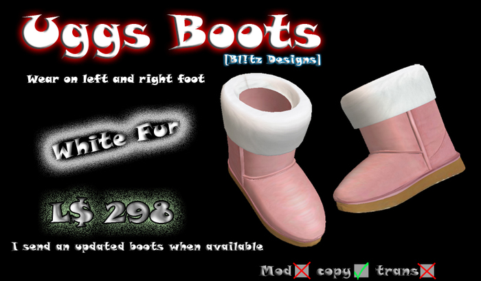 [Bl!tz Designs]Uggs Boots Pink with fur [RESTYLED] [BOXED]