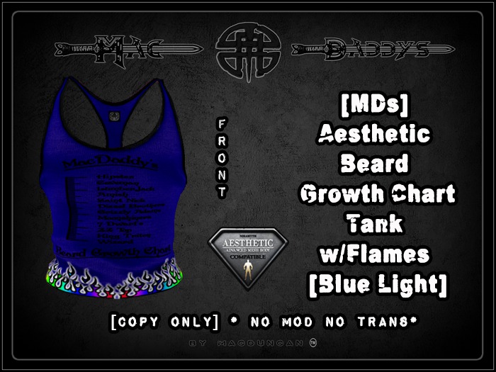 [MDs] Aesthetic Beard Chart Tank Flames [Blue Light][Box]